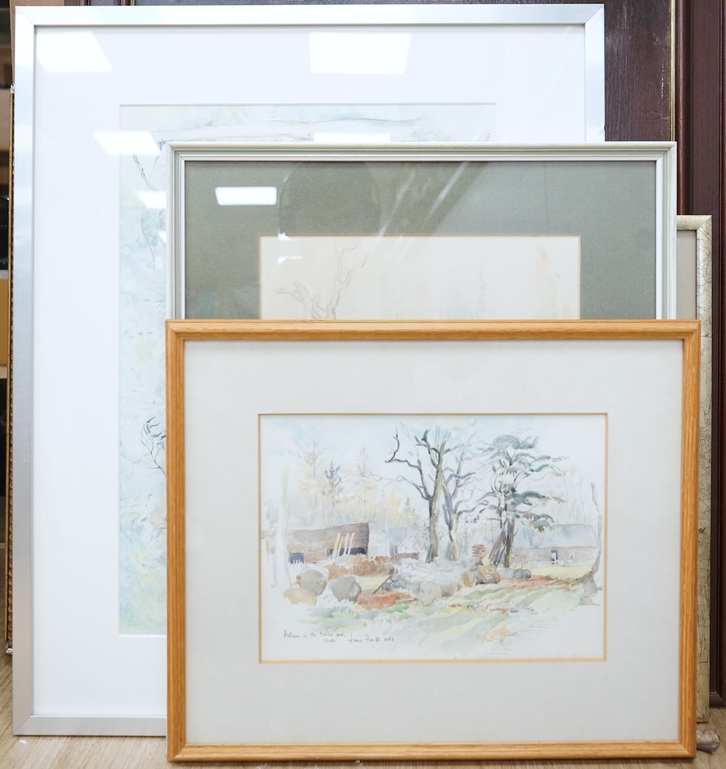 James Forsyth (20th. C), three watercolours, Landscapes, each signed, largest 32 x 45cm